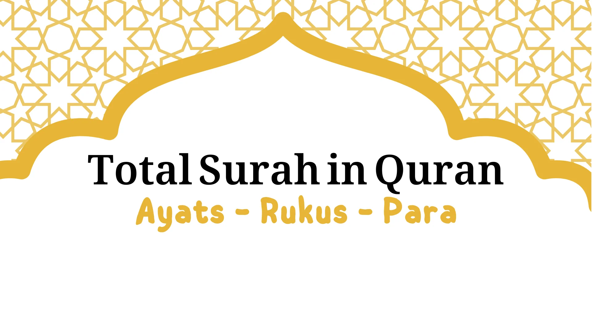 total surah in Quran